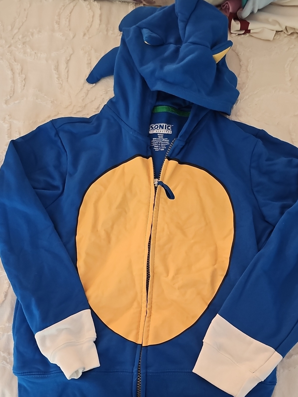 Sonic Blue & Yellow Kids Zip-Up Hoodie Jacket
